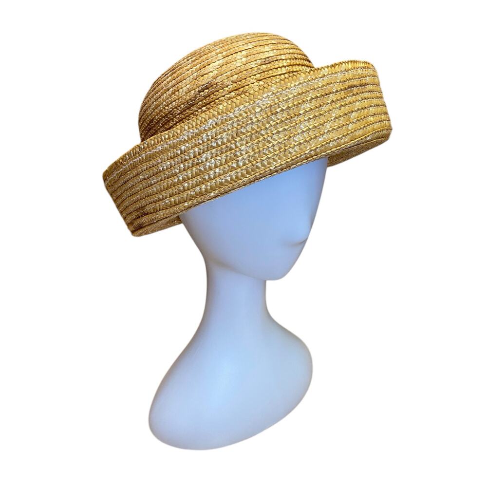 1970s Straw Cloche Hat – Structured Vintage Woven Summer Hat